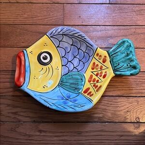 Vintage Vietri Made in Italy Hand Painted Fish Plates/Bowls